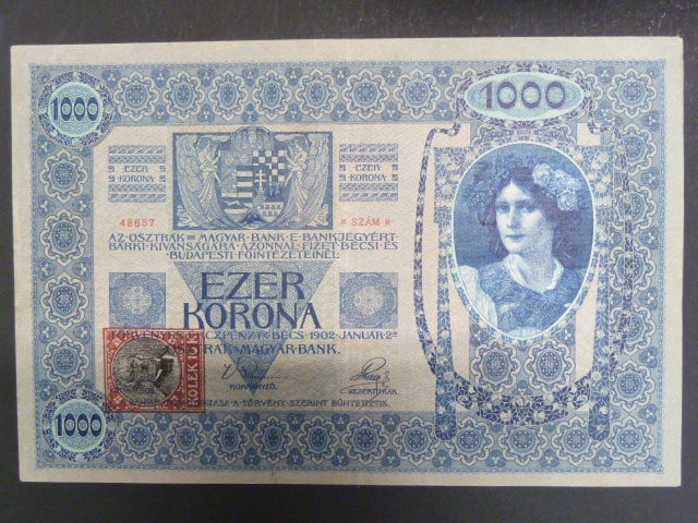 1000 K 2.1.1902, Kolkovaná , typ A2, šedý podtisk