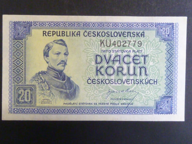 20 Kčs 1945 série KU