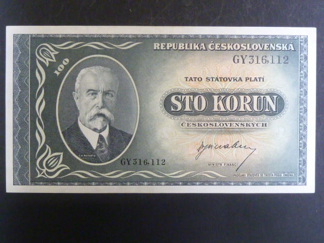 100 Kčs 1945 série GY