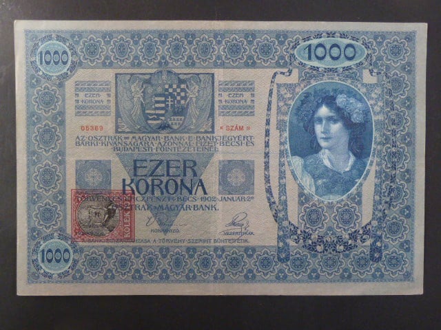 1000 K 2.1.1902, Kolkovaná , typ B2, šedý podtisk