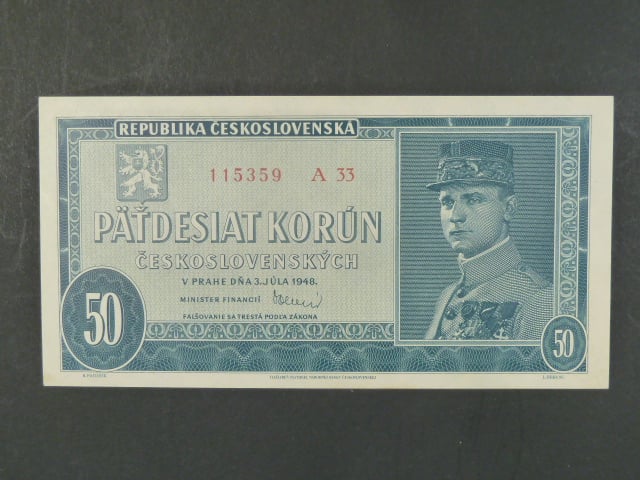 50 Kčs 3.7.1948, serie A 33