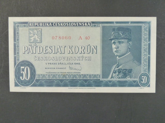50 Kčs 3.7.1948, serie A 40