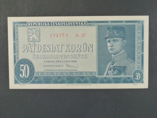 50 Kčs 3.7.1948, serie A 27, perf. "3md"