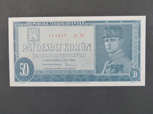 50 Kčs 3.7.1948, serie A 32, perf. "3md"