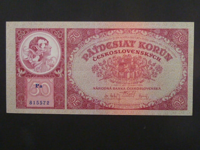 50 Kč 1.10.1929, serie Pa