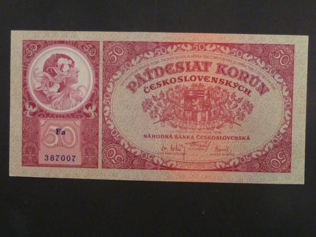 50 Kč 1.10.1929, serie Fa