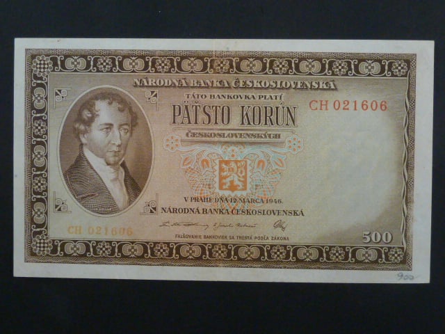 500 Kčs 12.3.1946 série CH