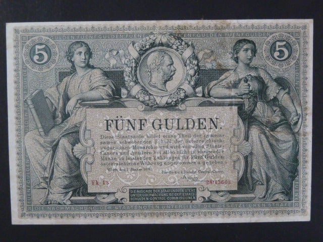 5 Gulden 1.1.1881 série Yk 13, Ri. 144