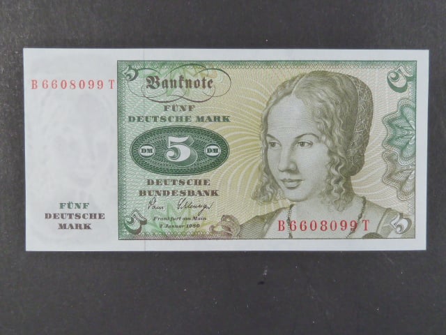 Bundesrepublik, 5 Deutsche Mark 2.1.1980 série B/T, Ros. 285a