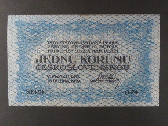 1 Kč 15. 4. 1919, s.074