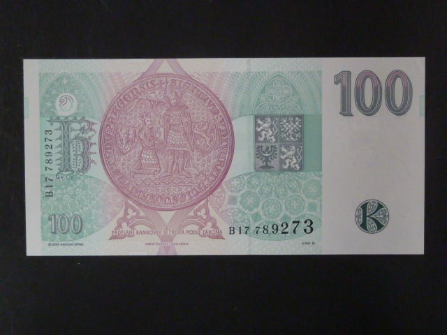 100 Kč 1995 s. B 17, Baj. CZ 12, Pi. 12