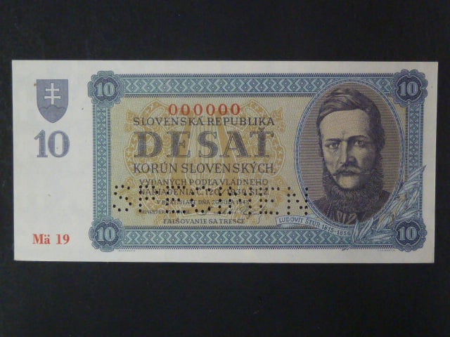 10 Ks 20.7.1943 serie Mä 19, 1x perf. SPECIMEN, anulát, Ba. 54