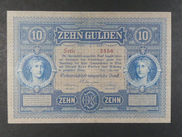 10 Gulden 1.5.1880 série 2456, Ri. 141, na R nepatrně stržený
