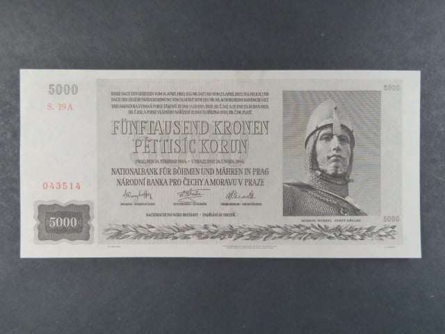 5000 K 24.2.1944 série 19 A, bezvadný stav