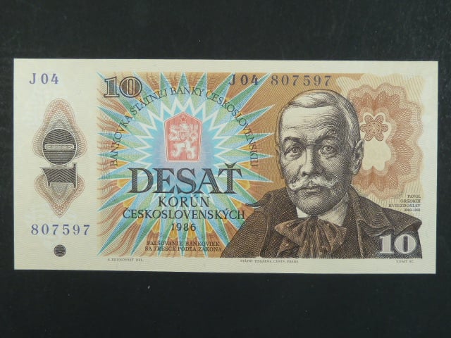 10 Kčs 1986 s. J 04