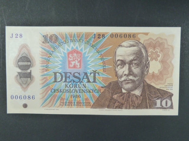 10 Kčs 1986 s. J 28