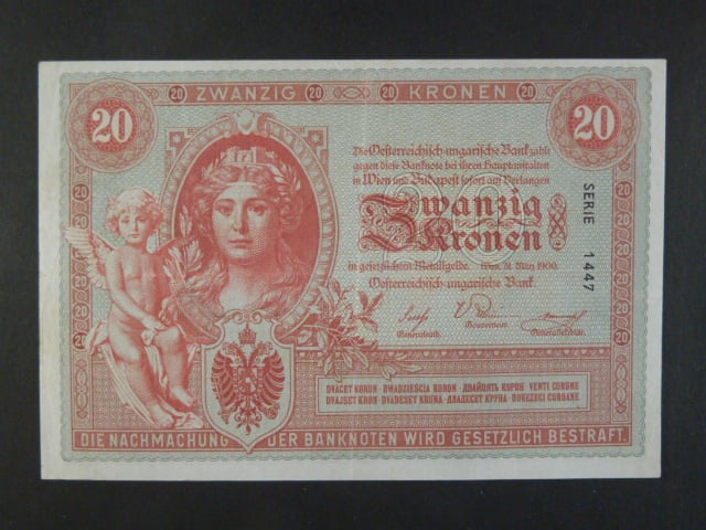 20 K 31.3.1900 série 1447 velmi pěkný stav