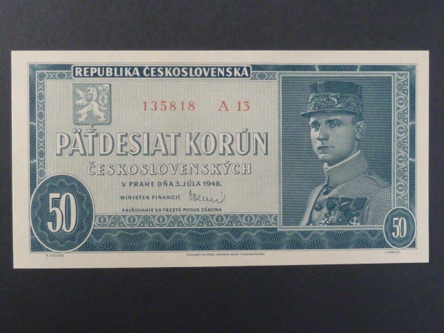 50 Kčs 3.7.1948, serie A 13