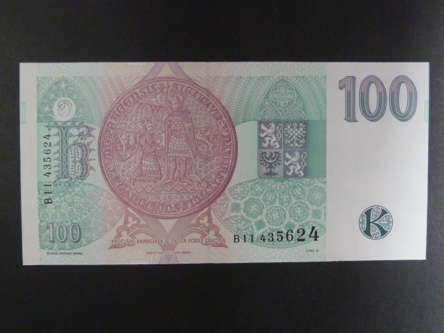 100 Kč 1995 s. B 11, chybotisk "bez průsvitky", Baj. CZ 12