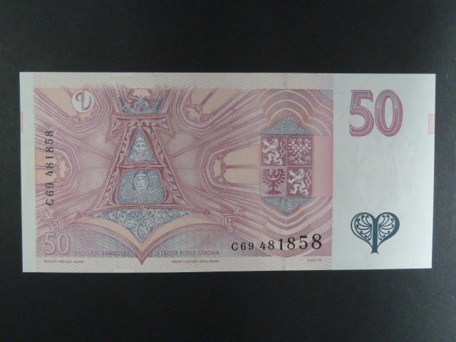 50 Kč 1997 s. C 69, Baj. CZ 17, Pi. 17