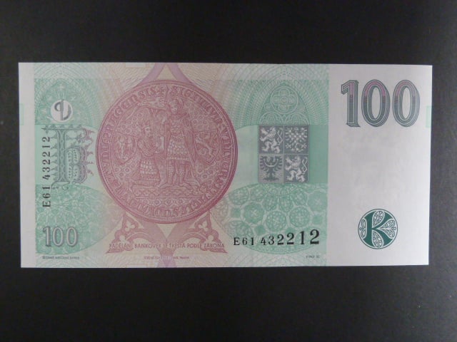 100 Kč 1997 s. E 61, Baj. CZ 18, Pi. 18