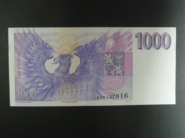 1000 Kč 1993 s. A 89, Baj. CZ 8, Pi. 8