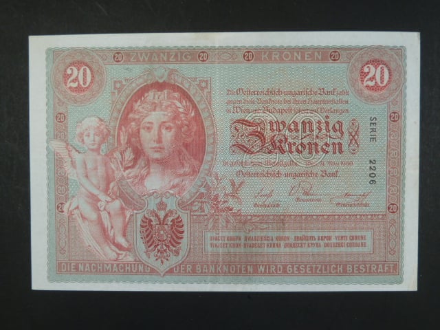 20 K 31.3.1900 série 2206 velmi pěkný stav