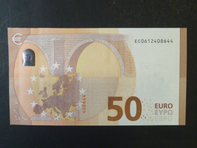50 Euro 2017 série EC, podpis Mario Draghi,  E015