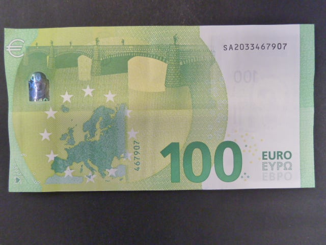 100 Euro 2019 s.SA, Itálie podpis Mario Draghi, S005