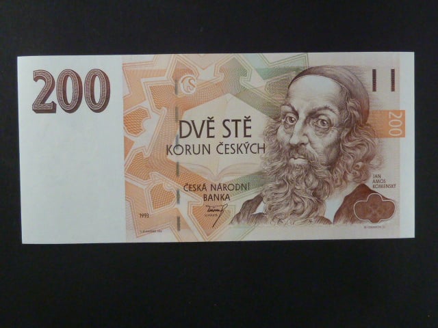 200 Kč 1993 s. A 52 proužek Kčs, Baj. CZ 6a, Pi. 6a