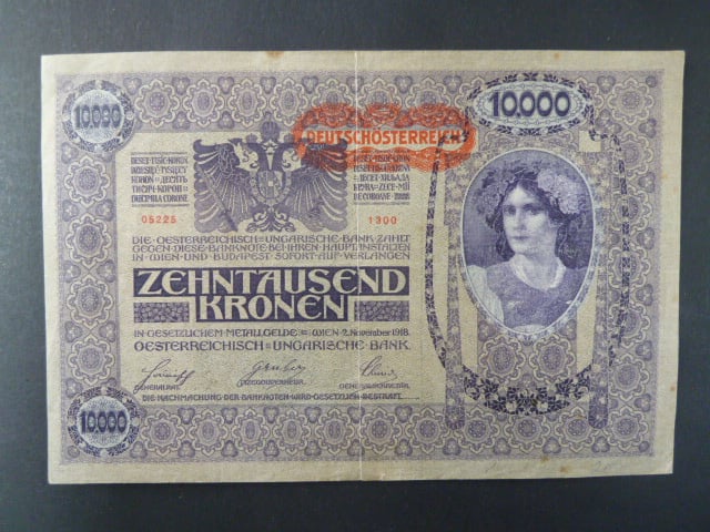 10.000 K 2.11.1918 s přetiskem "DEUTSCHÖSTERREICH", Ri. 190