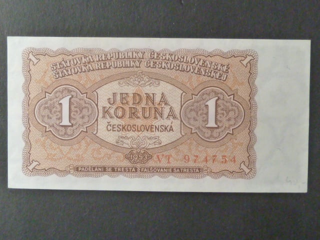 1 Kčs 1953 série VT, tiskárna STC Praha