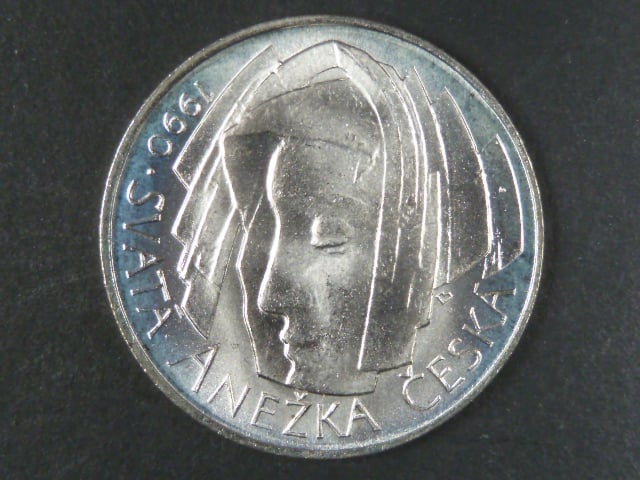 50 Kčs 1990 1.výročí svatořečení A. České