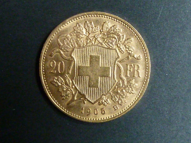 Švýcarsko - 20 Frank 1905 B, 6,451g, Au 0.900
