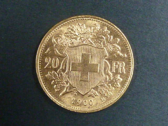 Švýcarsko - 20 Frank 1900 B, 6,451g, Au 0.900