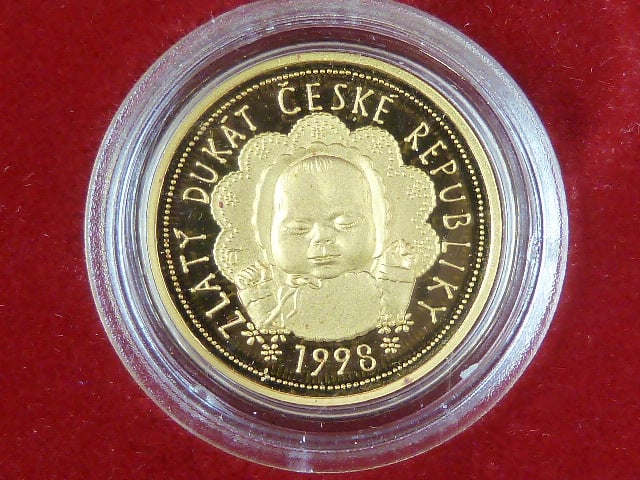 1998, Česká mincovna, zlatá medaile 1 Dukát 1998, Au 0,999,9, 3,49g, náklad 1000 ks, etue
