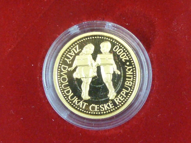2000, Česká mincovna, zlatá medaile 2 Dukát 2000, Au 0,999,9, 7,78g, náklad 500 ks, etue