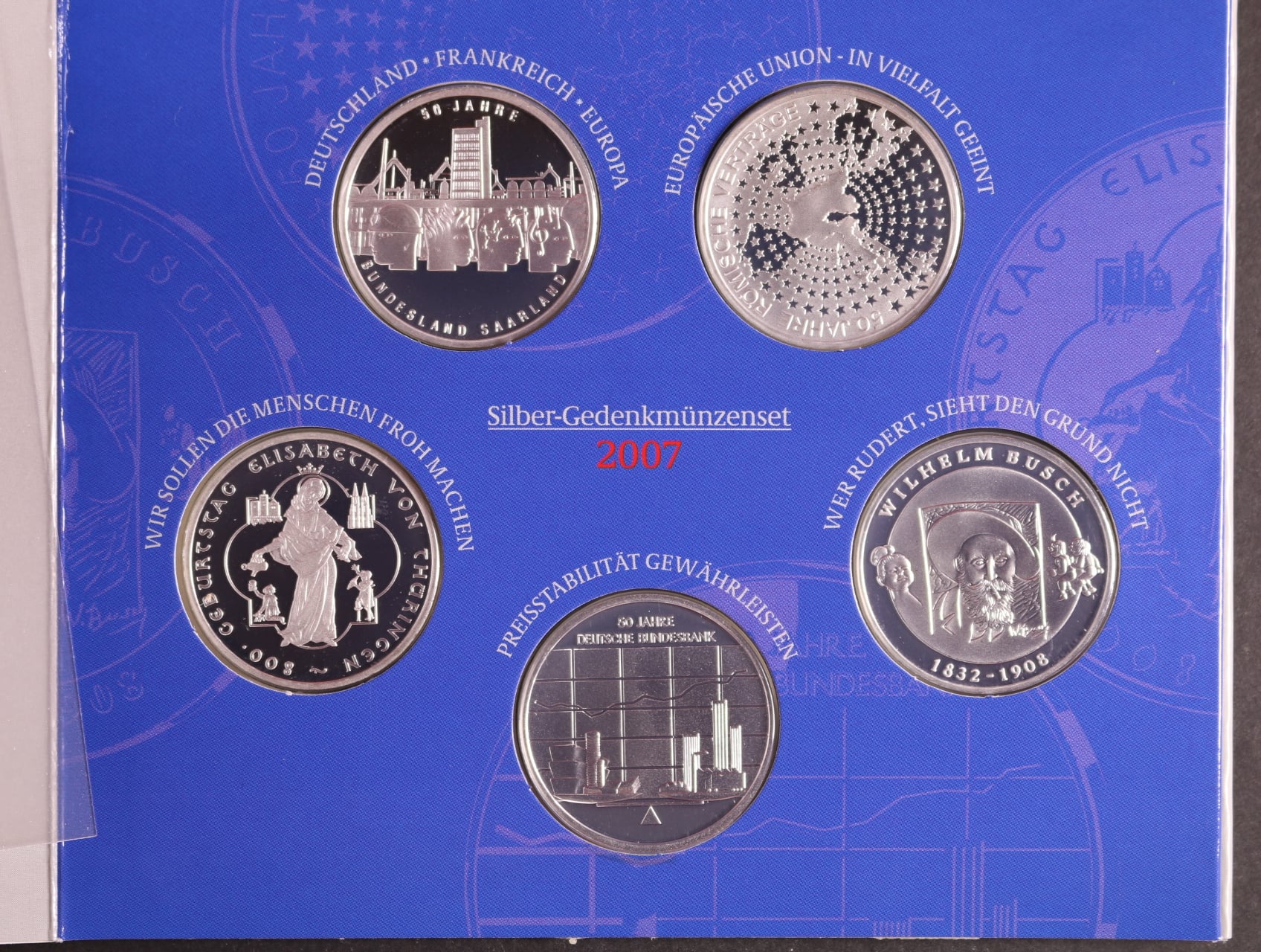 Německo, sada 5 ks.10 EUR 2007