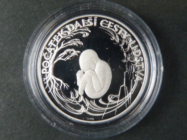 2001, Česká mincovna, platinová medaile Nové tisíciletí, Pt 0,999, 7,78g (1/4 UNZ), průměr 22mm, náklad 200 ks, etue, certifikát