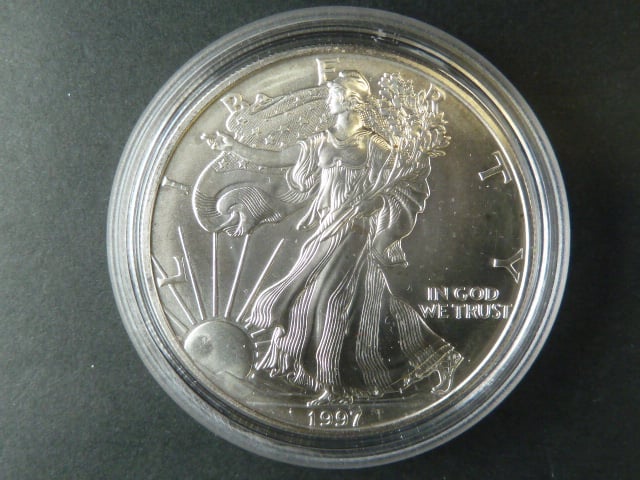 1 $ 1997 Liberty, 1 OZ Ag