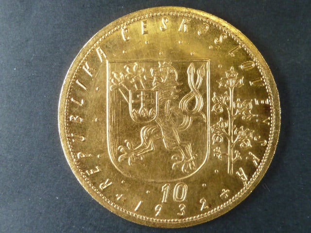 10 Dukát sv. Václav 1932, nádherný stav 0/0