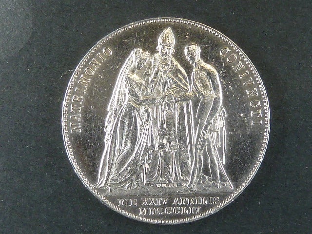 1/2 Tolar 1854 A na sňatek Františka Josefa I. a Alžběty