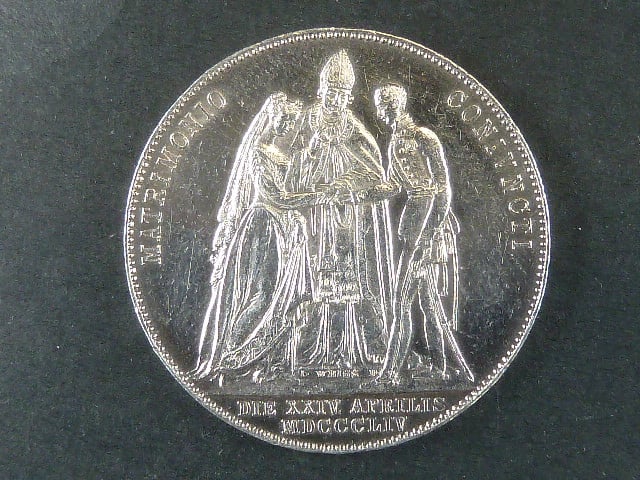 1/2 Tolar 1854 A na sňatek Františka Josefa I. a Alžběty