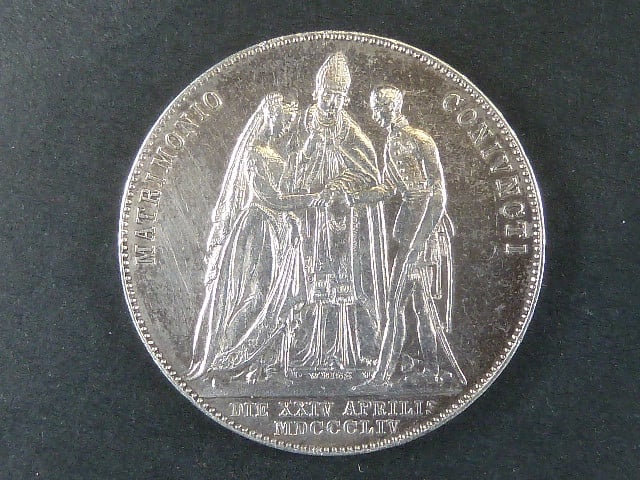 1/2 Tolar 1854 A na sňatek Františka Josefa I. a Alžběty