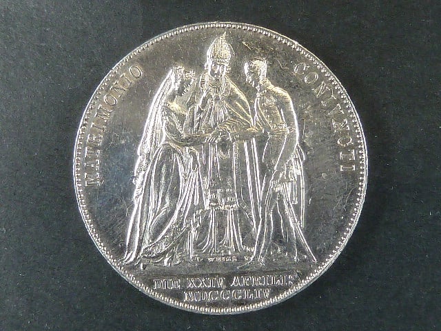 1/2 Tolar 1854 A na sňatek Františka Josefa I. a Alžběty