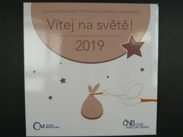 sada 2019 s motivem narození dítěte + žeton