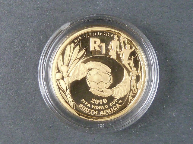 1 Rand 2008, 1/10 OZ Au, certifikáty, etue