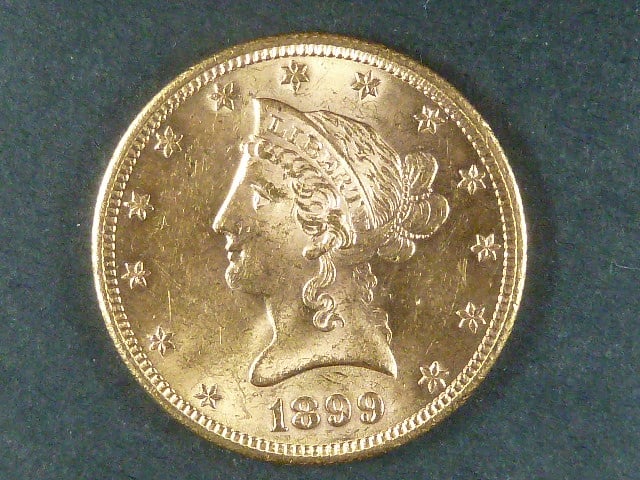 10 Dolar 1899, 16.718 g, Au 900/1000