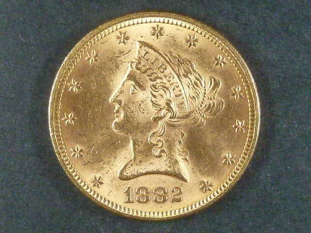 10 Dolar 1882, 16.718 g, Au 900/1000