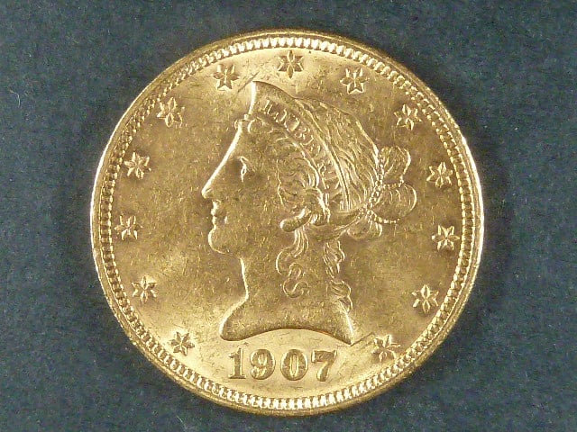 10 Dolar 1907, 16.718 g, Au 900/1000